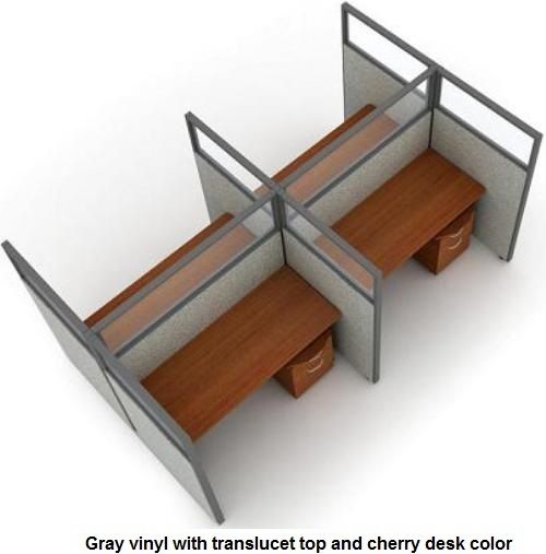 OFM T2X2-6348-V Cubicle Privacy Station Panel System, 2X2 configuration, 63