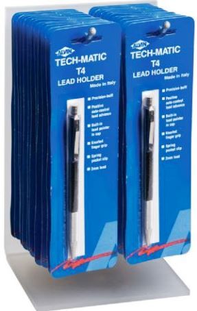 Alvin T424D Tech-Matic Lead Holder Display; Contents 24 Pieces of T4; 2 mm Lead Size; Dimensions 8.5