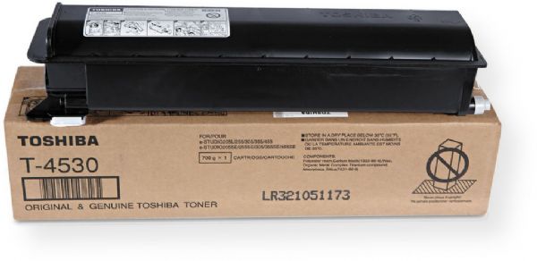 Toshiba T-4530 Black Toner Cartridge for use with Toshiba e-Studio 205, 205L, 255, 305, 355 and 455 Copiers, Approx. 30000 pages @ 5% average coverage, New Genuine Original OEM Toshiba Brand (T4530 T 4530 TOST4530)