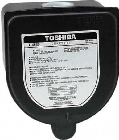 Toshiba T-4550 Black Toner Cartridge for use with Toshiba BD-3550 and BD-4550 Copiers, Approx. 16500 pages @ 5% average coverage, New Genuine Original OEM Toshiba Brand (T4550 T 4550)