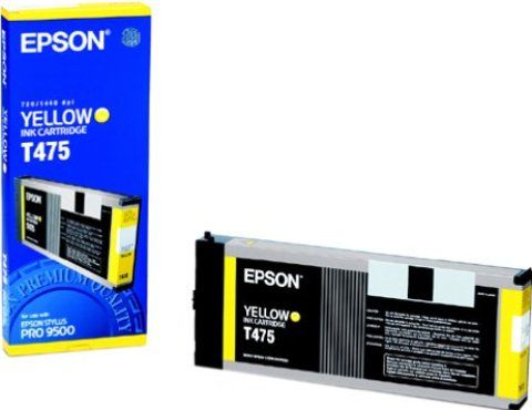 Epson T475011 Ink Cartridge, Yellow Print Color, 6400 Pages Duty Cycle, 5% Print Coverage, 220 ml Ink Volume, New Genuine Original OEM Epson, For use with Epson Stylus Pro 9500 Printer (T475011 T475-011 T475 011 T-475011 T 475011)