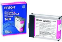 Epson T488011 Magenta/Light Magenta Ink Cartridge for Epson Stylus Pro 5500, Inkjet Print Technology, 2400 Page(s) A4 @ 5 % Coverage 720 dpi Print Yield, 2 Year(s)1 Month(s)104 F (40 C) Storage Cartridge Life, Works With Epson Stylus Pro 5500 Print Engine, 4.2" Height x 1.4" Width x 5.6" Depth Dimensions, 0.55 lb Weight, Genuine Original OEM Epson Brand (T-488011 T 488011 T488) 