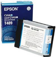 Epson T489011 Ink Cartridge, Inkjet Print Technology, Cyan and Light Cyan Print Color, 2400 Pages Duty Cycleï¿½, 5% Print Coverageï¿½, New Genuine Original OEM Epson, For use with EPSON Stylus Pro 5500 Print Engine (T489011 T489-011 T489 011 T-489011 T 489011) 