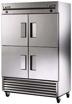 True T-49DT-4 Two-Section, Solid Half-Door Dual Temperature Refrigerator/Freezer, 23 cu.ft.ref & frz; 6 shelves (T 49DT 4, T49DT4)