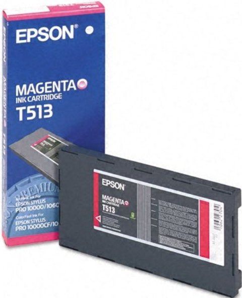 Epson T513011 Ink Cartridge, Inkjet Print Technology, Magenta Print Color Light, 500 mL Liquid Volume, New Genuine Original OEM Epson, For use with Epson Stylus Pro 10000 Printer and Epson Stylus Pro 10600 Printer (T513011 T513-011 T513 011 T-513011 T 513011)