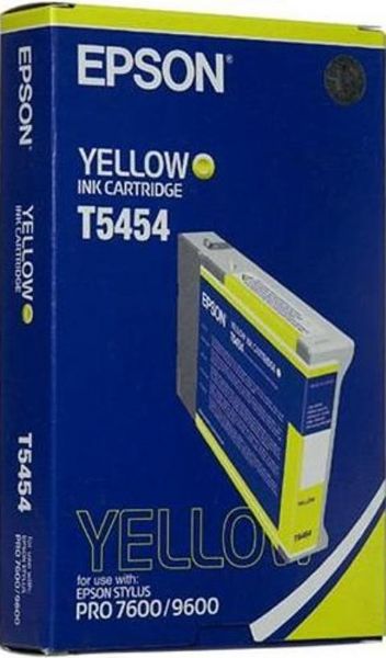 Epson T545400 Photographic Dye Ink Cartridge, Ink tank Consumable Type, Ink-jet Printing Technology, Yellow Color, 110 ml Capacity, New Genuine Original OEM Epson, For use with 7600 and 9600 Epson Stylus Pro printer (T545400 T545-400 T545 400 T-545400 T 545400)
