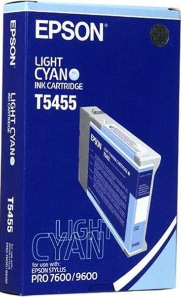 Epson T545500 Photographic Dye Ink Cartridge, Ink tank Consumable Type, Ink-jet Printing Technology, Light Cyan Photo Color, 110 ml Capacity, New Genuine Original OEM Epson, For use with 7600 and 9600 Epson Stylus Pro printer, UPC 10343840409 (T545500 T545-500 T545 500 T-545500 T 545500)