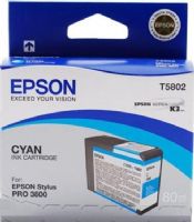 Epson T580200 Print cartridge, Ink-jet Printing Technology, Cyan Color, 80 ml Capacity, Epson UltraChrome K3 Ink Cartridge Features, New Genuine Original OEM Epson, For use with Stylus Pro 3800 & 3880 Printers (T580200 T580-200 T580 200 T-580200 T 580200) 