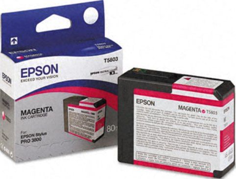 Epson T580300 Print cartridge, Ink-jet Printing Technology, Magenta Color, 80 ml Capacity, Epson UltraChrome K3 Ink Cartridge Features, New Genuine Original OEM Epson, For use with Stylus Pro 3800 & 3880 Printers (T580300 T580-300 T580 300 T-580300 T 580300)