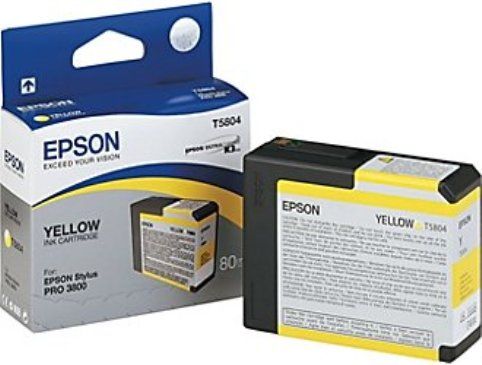 Epson T580400 Print cartridge, Ink-jet Printing Technology, Yellow Color, 80 ml Capacity, Epson UltraChrome K3 Ink Cartridge Features, New Genuine Original OEM Epson, For use with Stylus Pro 3800 & 3880 Printers (T580400 T580-400 T580 400 T-580400 T 580400)
