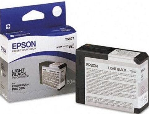 Epson T580700 Print cartridge, Ink-jet Printing Technology, Light black Color, 80 ml Capacity, Epson UltraChrome K3 Ink Cartridge Features, New Genuine Original OEM Epson, For use with Stylus Pro 3800 & 3880 Printers (T580700 T580-700 T580 700 T-580700 T 580700)