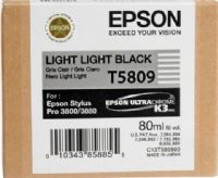 Epson T580900 Print cartridge, Ink-jet Printing Technology, Light light black Color, 80 ml Capacity, Epson UltraChrome K3 Ink Cartridge Features, New Genuine Original OEM Epson, For use with Stylus Pro 3800 & 3880 Printers (T580900 T580-900 T580 900 T 580900 T-580900)