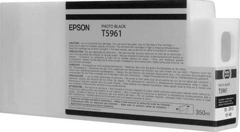 Epson T596100 Ultrachrome HDR Ink Cartridge, Print cartridge Consumable Type, Ink-jet Printing Technology, Photo black Color, 350 ml Capacity, New Genuine Original OEM Epson, For use with Epson Stylus Pro 7900 & 9900 (T596100 T596-100 T596 100 T-596100 T 596100)