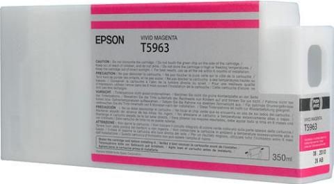Epson T596300 Ultrachrome HDR Ink Cartridge, Print cartridge Consumable Type, Ink-jet Printing Technology, Vivid Magenta Color, 350 ml Capacity, New Genuine Original OEM Epson, For use with Epson Stylus Pro 7900 & 9900 (T596300 T596-300 T596 300 T-596300 T 596300)
