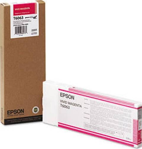 Epson T606300 UltraChrome Ink Cartridge, Print cartridge Consumable Type, Ink-jet Printing Technology, Vivid magenta Color, 220 ml Capacity, Epson UltraChrome K3 Ink Cartridge Features, New Genuine Original OEM Epson, For use with Epson Stylus Pro 4880 Printer (T606300 T606-300 T606 300 T-606300 T 606300)
