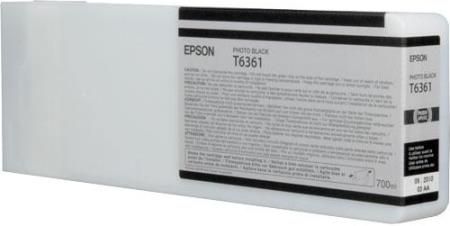 Epson T636100 Photo Black Ultrachrome 700ml HDR Ink Cartridge for use with Stylus Pro 7890, 7900, 9890 and 9900 Printers, New Genuine Original OEM Epson Brand (T-636100 T63-6100 T636-100 T6-36100) 