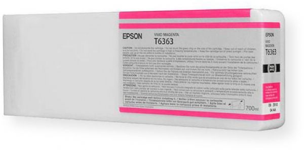 Epson T636300 Vivid Magenta Ultrachrome 700 ml HDR Ink Cartridge for use with Stylus Pro 7890, 7900, 9890 and 9900 Printers, New Genuine Original OEM Epson Brand (T-636300 T63-6300 T636-300 T6-36300) 