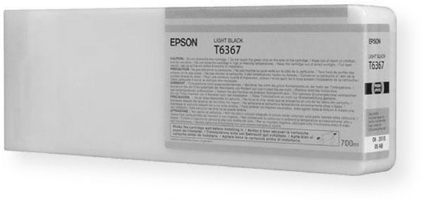 Epson T636700 Light Black Ultrachrome 700 ml HDR Ink Cartridge for use with Stylus Pro 7890, 7900, 9890 and 9900 Printers, New Genuine Original OEM Epson Brand (T-636700 T63-6700 T636-700 T6-36700) 
