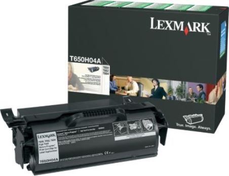 Lexmark T650H04A High Yield Black Return Program Print Cartridge For use with Lexmark T654dn, T652n, T652dn, T650dn, T654dtn, T654n, T652dtn, T652n, T650dtn, T650n and T656dne Printers, 25000 standard pages Declared yield value in accordance with ISO/IEC 19752, New Genuine Original Lexmark OEM Brand, UPC 734646090681 (T650-H04A T650 H04A T650H-04A)