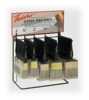Fredrix T7106 Tara Gesso Brush Assortment Display with 60 Brushes; Contents 12 each of 5 sizes; Dimensions 11"W x 13"H x 6"D; Shipping Weight 10 lbs; UPC 081702071062 (FREDRIXT7106 PAINTING ARTWORK ALVIN DECORATION SPM7465596103 ALV16046) 