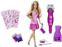 Mattel T7436 Barbie Loves Glitter Glam Vac and Doll, Create custom glitter design on outfits and accessories with easy clean up, Allows girls to create custom glitter designs on outfits, Girls can create matching glitter designs for their own clothes, Glitter Glam Vac cleans up excess and stores it in the gem top, Includes Barbie, Glitter Glam Vac tool, stickers, glitter, storage case and more (T74-36 T74 36 T7-436 T-7436) 
