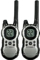 Motorola T9680RSAME Talkabout GMRS/FRS 2-Way Radios With 28-Mile Range, 22 channels each with 121 privacy codes for 2,662 combinations, NOAA/11 channel weather alert and 10 call tones, Backlit display, LCD battery meter, battery save, power save and audible low battery alert, Includes 2 belt clips, 2-port desktop charger, 1 charging adapter and 2 NiMH battery packs (T9680-SAME T9680 SAME MOT-T9680RSAME)  