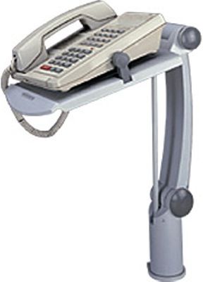 Aidata TA002 Ergo Flex Phone Arm, Platinum, Arm adjustable height up to 410mm/16˝ off the desk, rotates 360 and extends 610mm/24˝ for desktop space saving and easy access to telephone, Platform surface 200 x 240mm/ 8˝ x 9.5˝ built-in adjustable spring clip fits most phones, EAN 4711234800040 (TA-002 TA 002)