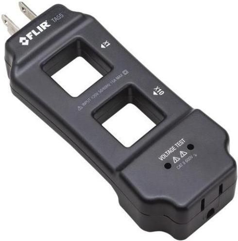 Flir TA55 AC Current Line Splitter, Provides easy and safe measurements of current and voltage from two or three wire outlets, Dual ranges (x1 and x10) for higher resolution on low-amperage readings, Built-in recessed voltage testing inputs, UPC 793950377550 (TA55 TA-55 TA 55)