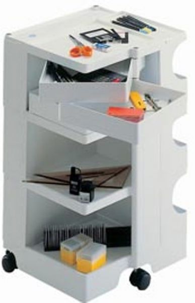 Alvin TAB77-WH Rover 3-Drawer Mobile Taboret, Holds an incredible 500 pounds, 4 non-locking and 1 locking hooded casters, Deep-well storage space for holding rolls of paper, tubes and other long items in an upright position, White, UPC 088354775706 (TAB77WH TAB77 WH)