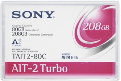 Sony TAIT280CWW 1PK AIT2 Turbo 8MM 186M 80/208GB MIC Tape Cartridge, Transfer Rate of 6MB/S; Storage Capacity of 80GB (Native) / 208GB (Compressed) (TAIT 280CWW TAIT-280CWW)