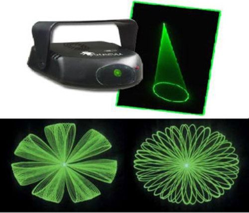 Eliminator Lighting TARANTULA BAR Special Effect Series Multiple Green Laser Effects, 4.9 mW Green Laser with compact plastic case, Pre-set Geometric Patterns, Multiple patterns may be created by manual control, 3 Operation modes: Auto, Manual, & Sound Active, Fan Cooled (TARANTULA)