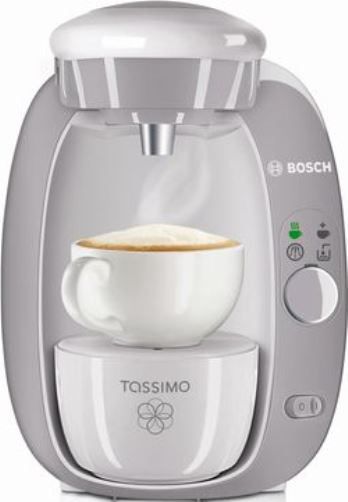 Bosch TAS2004UC8 Tassimo T20 Single Serve Coffee Maker, Grey, Fully automatic one button operation, Removable water tank with 51 oz (1.5 L) capacity, Automatic cleaning and descaling program, Immediately ready to brew drinks, Noise reduction system, Automatic switch-off after brewing saves energy, Delivers the perfect brew for iced coffee (TAS-2004UC8 TAS 2004UC8 TAS2004-UC8 TAS2004 UC8)