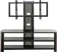 Innovex TB376G29 TV Stand, Stanford collection, Powder coated steel Frame material, Black Finish, 0.31" tempered top glass holds up to 124 lbs Tempered top glass size, 43"-60" Max TV Size TVs, 55" W x 19.1" D 50.2" H, Power cord management to alleviate messy and exposed wires, UPC 811910376297 (TB376G29 TB-376G-29 TB 376G 29) 