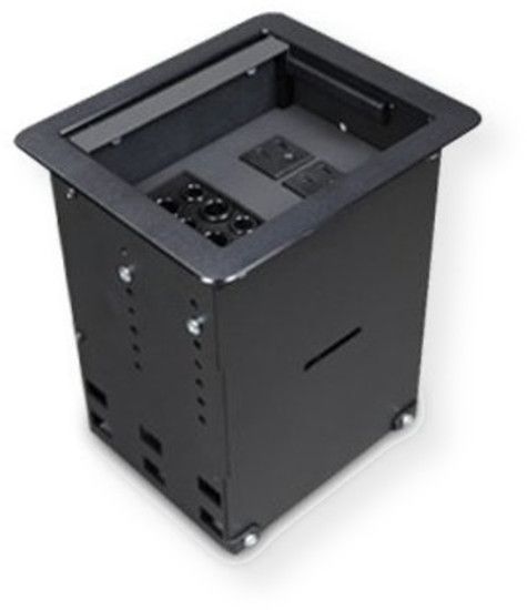 Wiremold TB672APBK Audio Video Table Box; Black; InteGreat Series, activation surface can be adjusted from 1