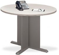 Bush TB75742 Round Conference Table, Medium Taupe Finish, 41 3/8" (105,1 cm) Diameter, X panel base provides strength and stability, Levelers adjust for stability on uneven floors, Two versatile designs to choose from, Attractive finish option, Easy to assemble (TB-75742 TB 75742 75742) 
