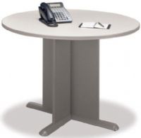 Bush TB75742A Taupe Round Conference Table, X panel base, Levelers installed, Ships Ready-to-Assemble (TB-75742A TB 75742A) 
