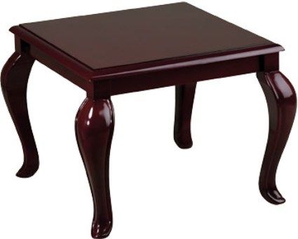Office Star TBB2020 Traditional Queen Ann Reception Area End Table, Solid wood, Mahogany finish, 20