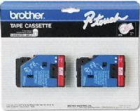Brother TC-11 2-Pack 1/2" Red-on-Clear Tape for P-Touch ( TC11, TC 11 ) 