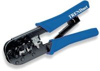 TRENDnet TC-CT68 Professional Crimp Tool, Functions for 8P/RJ-45 and 6P/RJ-12, RJ-11, Cut and strip flat cable by one option, All steel construction for long term durability, Crimps two sizes of plugs, Built-in cutter and stripper (TC CT68 TCCT68 TCC-T68 TCCT-68 Trendware) 