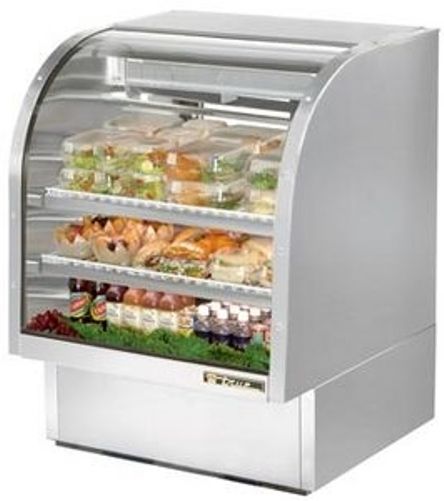 True TCGG-36-S 17 Cu.Ft. Stainless Steel Curved Glass Deli Case, Two adjustable, lighted, cantilevered PVC coated shelves (TCGG36S TCGG-36S TCGG36-S TCGG-36 TCGG36)