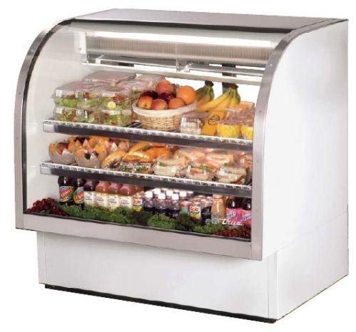 True TCGG-48 23.5 Cu.Ft. Curved Glass Deli Case, Two (2) adjustable, lighted, cantilevered PVC coated shelves (TCGG48 TCGG-48 TCG-G48 TCG G48 TC-GG48)