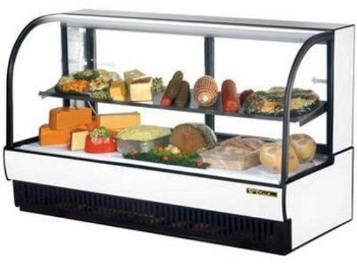 True TCGR-77-CD 43 Cu.Ft. Curved Glass Display Case, Cabinet is NSF-7 certified to hold open food product (TCGR77CD TCGR-77CD TCGR77-CD TCGR-77C TCGR-77 TCGR77)