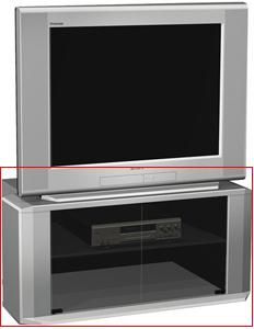 Tech Craft TCS37X Companion Series 3, 1-Shelf TV Stand for 36" TVs (TC-S37X, TCS-37X, TCS37)