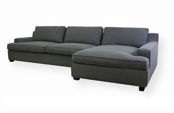 Wholesale Interiors TD0905-AD066-3 Kaspar Slate Gray Fabric Modern Sectional Sofa, 3piece+chaise Slate gray twill upholstery, Wood frame, High-density polyurethane foam cushioning, Upholstery covers are fully removable, All pillows can be removed, repositioned, and their fabric covers unzipped, 44