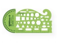 Alvin TD116 All Purpose Template; Contains circles, squares, hexagons, triangles, ellipses, stars, rectangles, arrows, diamonds, a 3" protractor, and French curve; Size range from 1/16" to .5"; Size: 3" x 6 1/8" x .030"; Shipping Weight 0.02 lb; Shipping Dimensions 8.2 x 3.00 x 0.13 in; UPC 088354805441 (ALVINTD116 ALVIN-TD116 ALVIN/TD116 TEMPLATE ARCHITECTURE) 