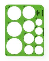 Alvin TD1201 Large Circles Template; Contains 11 large circles from 1.5" to 3.5"; Size: 8.5" x 11" x .030"; Shipping Weight 0.13 lb; Shipping Dimensions 11.5 x 5.5 x 0.13 in; UPC 088354532354 (ALVINTD1201 ALVIN-TD1201 ALVIN/TD1201 OFFICE CRAFTS ARCHITECTURE) 
