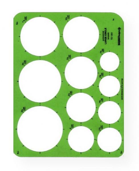 Alvin TD1201 Large Circles Template; Contains 11 large circles from 1.5