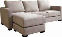 Wholesale Interiors TD7813B-KF-06 Tan Microfiber Sectional Sofa and Ottoman, Medium firm foam padding on seat and back cushions for comfort, Removable cushion covers allow for easy cleaning, Sturdy solid hardwood frame ensures lasting durability, 33" W x 18" D x 16.5" H Sofa, 45" W x 57" D x 16.5" H Chaise - 1-seater with ottoman, 25" W x 25" D x 16.5" H Ottoman, UPC 878445002794 (TD7813BKF06 TD7813B-KF-06 TD7813B KF 06) 