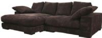 Wholesale Interiors TD8312-HE03-050 Panos Dual Configuration Fabric Sectional, Modern sectional sofa, Dark brown velvety microfiber upholstery with a ribbed texture, Plush, soft foam cushioning, Sold kiln-dried hardwood frame, Black wood legs, 6 matching throw pillows, 106"W x 69"D Overall, 53"W x 45"D x 32"H - 2-seater, 53"W x 69"D x 21"H Chaise, UPC 878445009397 (TD8312HE03050 TD8312-HE03-050 TD8312 HE03 050) 