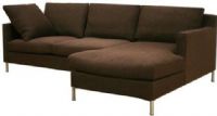 Wholesale Interiors TD9803-RUGI-47 Palmyra Brown Twill Fabric Modern Sectional Sofa, 16" Seat Height, 23" Arm Height, 59"W x 32"D x 33"H - 3-seater, Brown twill fabric upholstery, Removable fabric cover, Feather and polyurethane foam cushioning, All cushions are removable, Solid hardwood / plywood frame, S-spring coils and belt strap supports, Steel legs with chrome finish, UPC 878445007188 (TD9803RUGI47 TD9803-RUGI-47 TD9803 RUGI 47) 
